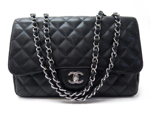 sac a main chanel timeless jumbo en cuir caviar