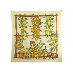 VINTAGE FOULARD HERMES CITRONS ET ORANGES DAWLAT CARRE 90 SOIE SILK SCARF 410€