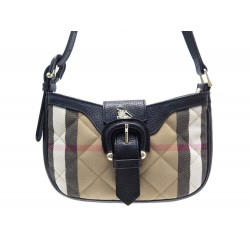 NEUF SAC A MAIN BURBERRY TOILE TARTAN CHECK MATELASSE ET CUIR HAND BAG 1150€