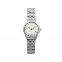 MONTRE GUCCI G-TIMELESS 126.5 QUARTZ 27 MM ACIER + BOITE STEEL WATCH 820€