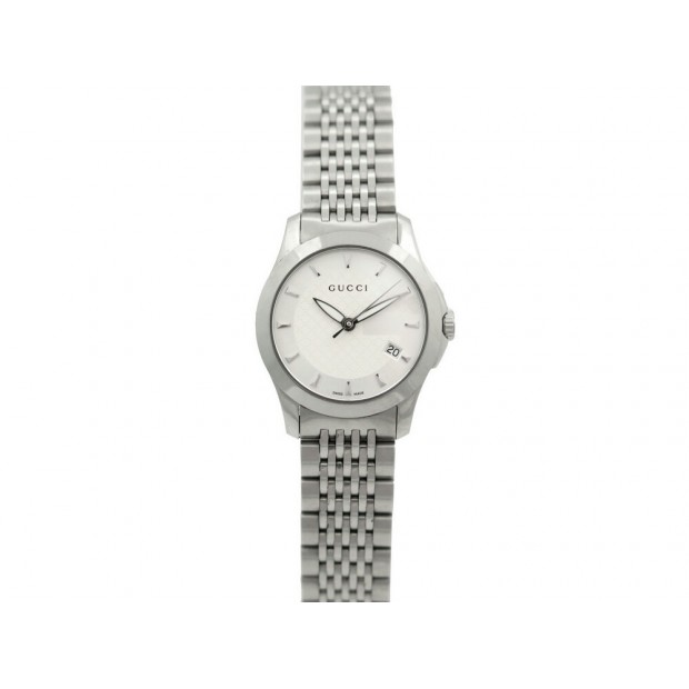 MONTRE GUCCI G-TIMELESS 126.5 QUARTZ 27 MM ACIER + BOITE STEEL WATCH 820€