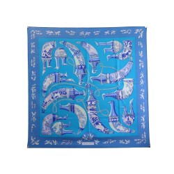 VINTAGE RARE FOULARD HERMES RHYTONS SWILDENS CARRE 90 EN SOIE SILK SCARF 385€