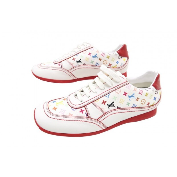 NEUF CHAUSSURES BASKET LOUIS VUITTON TOILE MONOGRAMME MULTICOLORE 