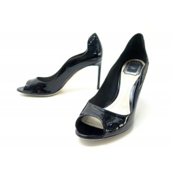 NEUF CHAUSSURES CHRISTIAN DIOR ESCARPINS SILHOUETTE 39.5 CUIR VERNIS BOITE 580€