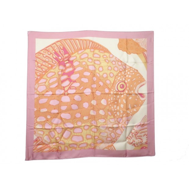 FOULARD HERMES GRAND FOND DETAIL SOIE SILK SCARF 