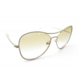 NEUF LUNETTES DE SOLEIL CHANEL CHAINE AVIATEUR A71107 METAL DORE SUNGLASSES 450€