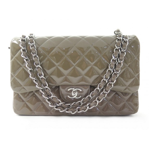 SAC A MAIN CHANEL TIMELESS JUMBO EN CUIR VERNIS MATELASSE MARRRON HAND BAG 7400€