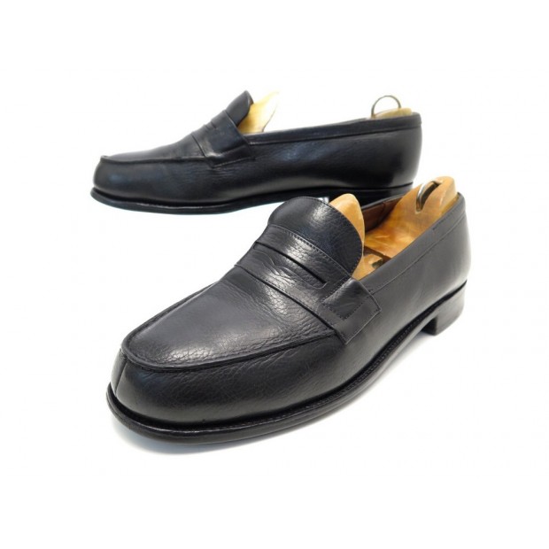 CHAUSSURES JM WESTON MOCASSINS 180 7.5D 42 CUIR GRAINE NOIR LOAFERS SHOES 670€