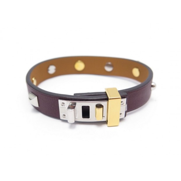 NEUF BRACELET HERMES MEDOR COLLIER DE CHIEN PM T3 16 17 CM CUIR BORDEAUX 380€