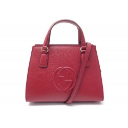 NEUF SAC A MAIN GUCCI SOHO 607722 EN CUIR ROUGE BANDOULIERE BOITE HAND BAG 1690€