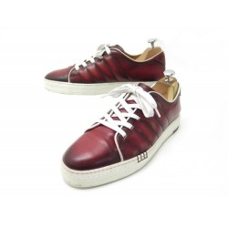 CHAUSSURES BERLUTI BASKETS PLAYFIELD 8 42 CUIR BORDEAUX SNEAKERS SHOES 1075€