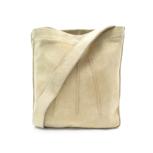 SAC A MAIN HERMES POCHETTE TOUDOU EN DAIM BEIGE BANDOULIERE HAND BAG POUCH 1030€