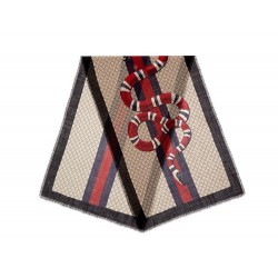 ECHARPE GUCCI KINGSNAKE 4297334 MONOGRAMME GUCCISSIMA BANDE WEB LAINE SCARF 350€