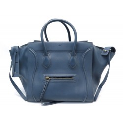 SAC A MAIN CELINE LUGGAGE PHANTOM MEDIUM CABAS CUIR BLEU LEATHER HAND BAG 2600€