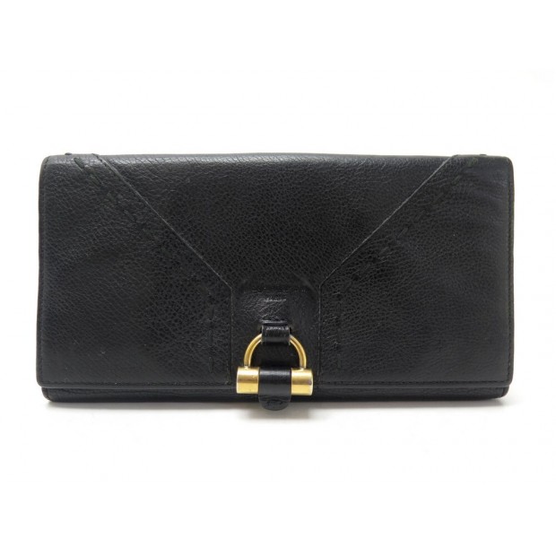 PORTEFEUILLE YVES SAINT LAURENT MUSE 160173 CUIR NOIR BLACK LEATHER WALLET 615€