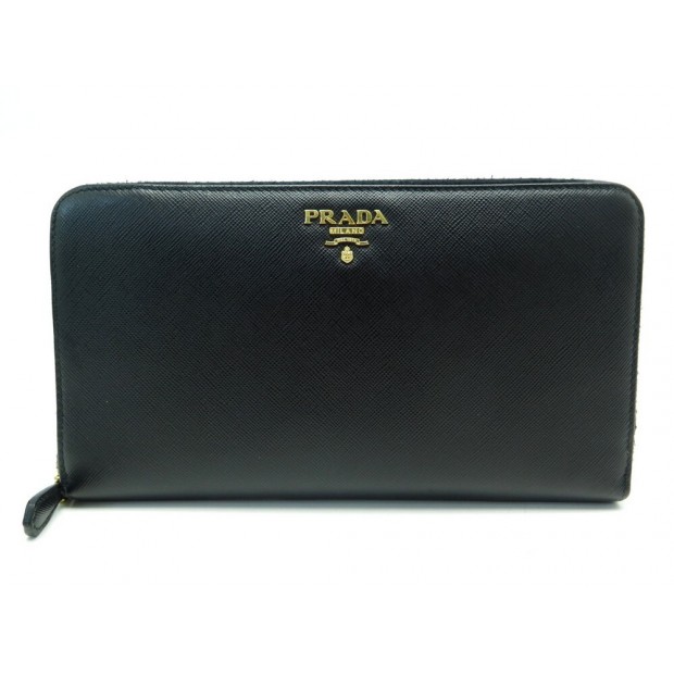 PORTEFEUILLE PRADA COMPAGNON 1M1188 EN CUIR SAFFIANO NOIR LEATHER WALLET 540€