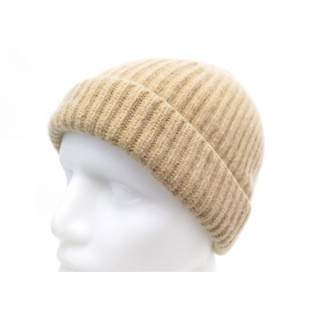 NEUF BONNET LORO PIANA COTES ANGLAISES EN CACHEMIRE BEIGE 48 64 CM NEW HAT 290€