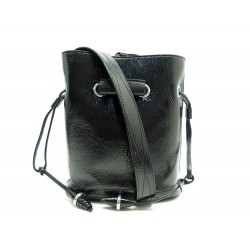 NEUF SAC A MAIN LANCEL LE HUIT PM A07111 BANDOULIERE CUIR VERNIS NOIR BAG 630€