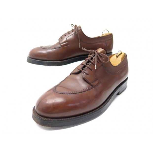 CHAUSSURES JM WESTON DERBY LE CHASSE 677 43.5 EN CUIR MARRON LEATHER SHOES 2200€