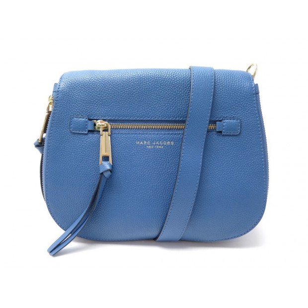 NEUF SAC A MAIN MARC JACOBS RECRUIT NOMAD BANDOULIERE CUIR BLEU HAND BAG 490€