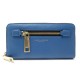 NEUF PORTEFEUILLE MARC JACOBS CONTINENTAL EN CUIR GRAINE BLEU NEW WALLET 235€