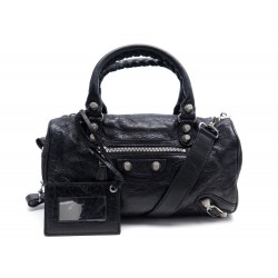 SAC A MAIN BALENCIAGA TWIGGY MINI 331684 EN CUIR NOIR BANDOULIERE HAND BAG 1099€