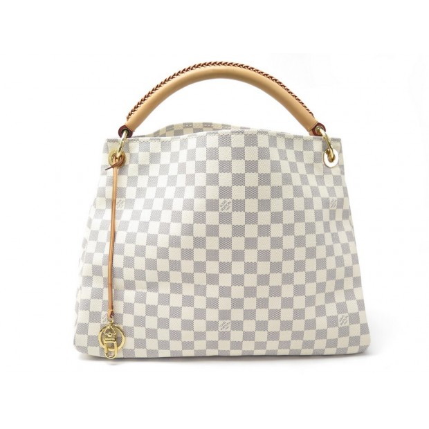 LOUIS VUITTON Artsy MM Damier Azur Shoulder Bag White-US