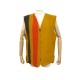 NEUF VESTE SANS MANCHES HERMES ROCABAR XL 46 EN LAINE JAUNE RAYE NEW WOOL JACKET