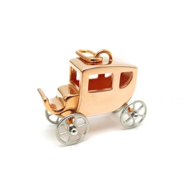 PENDENTIF HERMES CHARM CALECHE EN PLAQUE OR ROSE GOLD CARRIAGE PENDANT 300€