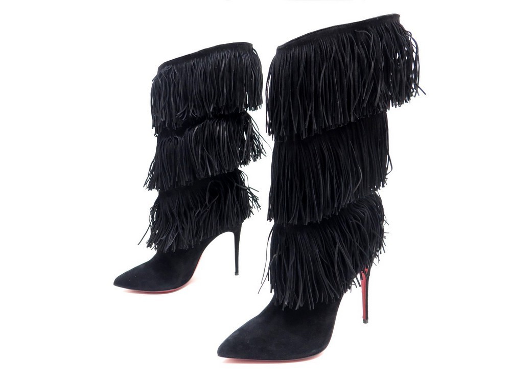chaussures bottes a franges christian louboutin chaussures bottes a franges christian louboutin