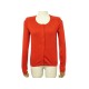 NEUF PULL HERMES CARDIGAN S 34 EN SOIE & COTON ROUGE GILET NEW SILK VEST 2000€