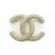 NEUF BROCHE CHANEL LOGO CC & STRASS AB5207 EN METAL DORE NEW GOLDEN BROOCH 650€