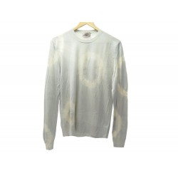 NEUF PULL HERMES COL ROND TIE AND DYE SILEX ME H737145HA79ME 48 M SOIE GRIS 970€