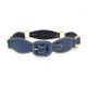 CEINTURE YVES SAINT LAURENT TAILLE 70 EN CUIR GRAINE BLEU & ANNEAUX BELT 445€