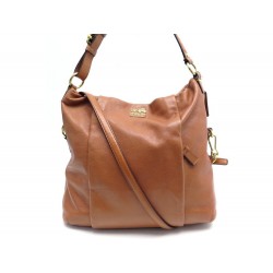 SAC A MAIN COACH CABAS BANDOULIERE EN CUIR MARRON LEATHER HAND BAG PURSE 395€