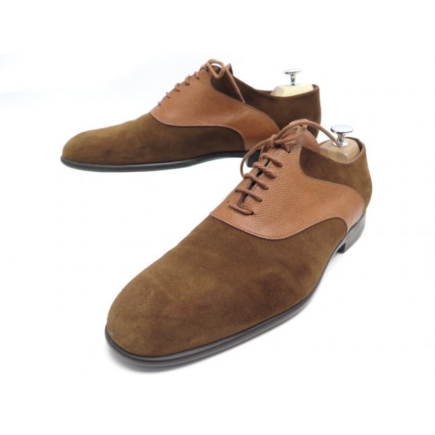 NEUF CHAUSSURES JM WESTON RICHELIEU BURGHLEY 605 10D 44 CUIR DAIM BIMATIERE 710€