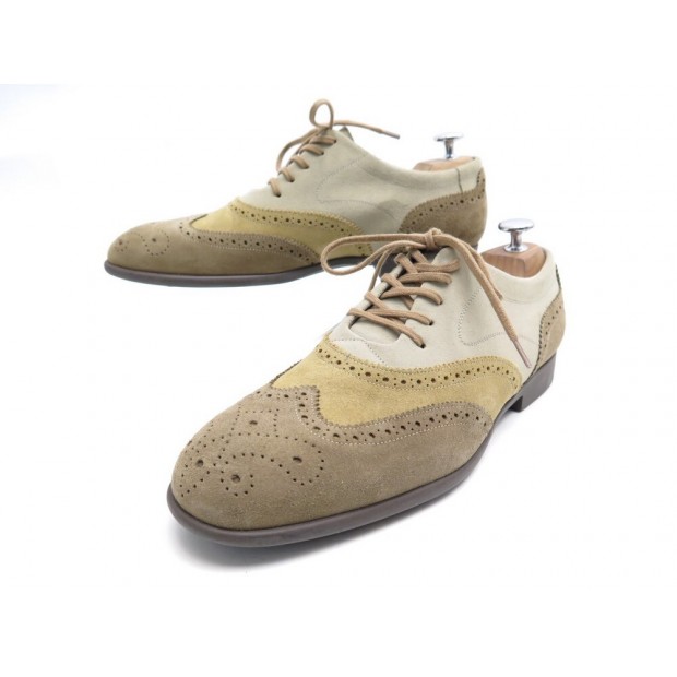 NEUF CHAUSSURES JM WESTON RICHELIEU 604 6.5D 40.5 DAIM BEIGE + BOITE SHOES 710€