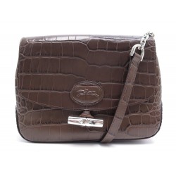 SAC A MAIN LONGCHAMP ROSEAU L2079858183 BANDOULIERE EN CUIR FACON CROCO BAG 420€