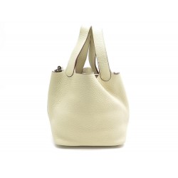 NEUF SAC A MAIN HERMES PICOTIN 18 PM EN CUIR TAURILLON CLEMENCE BEIGE HAND BAG