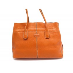 SAC A MAIN TOD'S D-BAG MM CABAS EN CUIR GRAINE ORANGE LEATHER HAND BAG 2300€