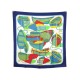 FOULARD HERMES THALASSA PAR PIERRE PERON CARRE 90 EN SOIE BLEU SILK SCARF 385€