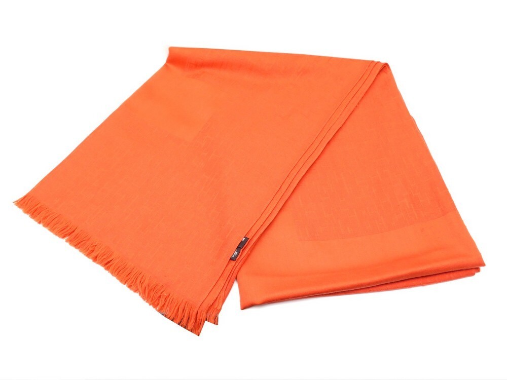 chale hermes etole motifs h en cachemire soie orange