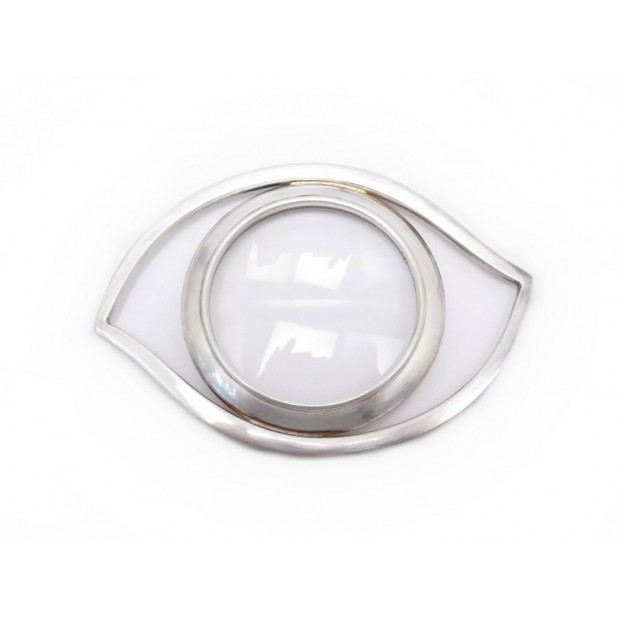 LOUPE HERMES OEIL DE CLEOPATRE EN METAL ARGENTE BOITE SAC MAGNIFYING GLASS 410€