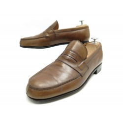 CHAUSSURES JM WESTON MOCASSONS 180 41 7C CUIR MARRON LEATHER LOAFERS SHOES 670€