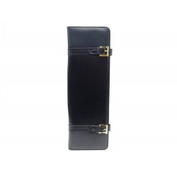 VINTAGE POCHETTE ETUI PORTE CRAVATE TIFFANY & CO EN CUIR NOIR + POCHON TIE CASE