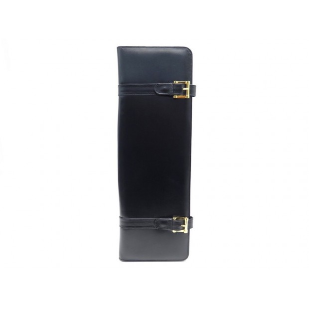 VINTAGE POCHETTE ETUI PORTE CRAVATE TIFFANY & CO EN CUIR NOIR + POCHON TIE CASE