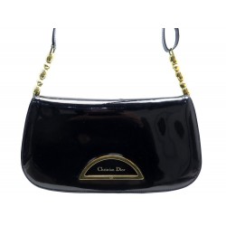 SAC A MAIN CHRISTIAN DIOR MALICE PM EN CUIR VERNIS NOIR LEATHER HAND BAG 1200€