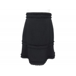 NEUF JUPE CHANEL P31651 M 40 EN TWEED LAINE NOIR NEW BLACK WOOL SKIRT 2320€