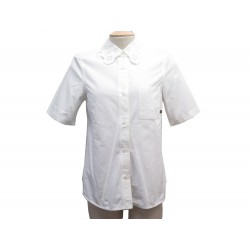 NEUF CHEMISE LOUIS VUITTON COL DENTELLE S 38 EN COTON BLANC TOP NEW SHIRT 1100€