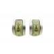 VINTAGE BOUCLES D OREILLES HERMES EMAIL VERT & METAL DORE POMPONS JEWEL EARRINGS